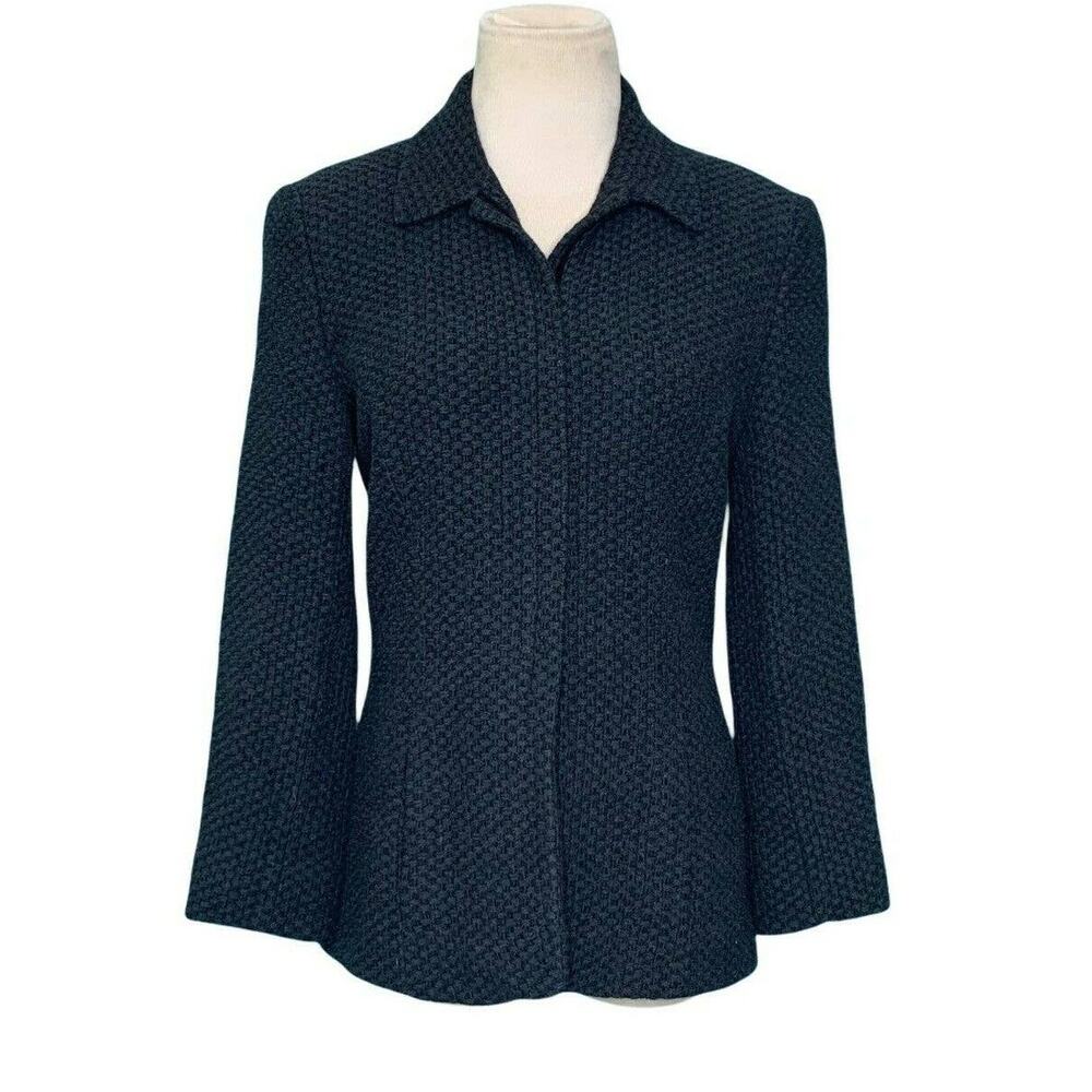 Pedro del Hierro gray woven zipper blazer jacket size 40 - Small